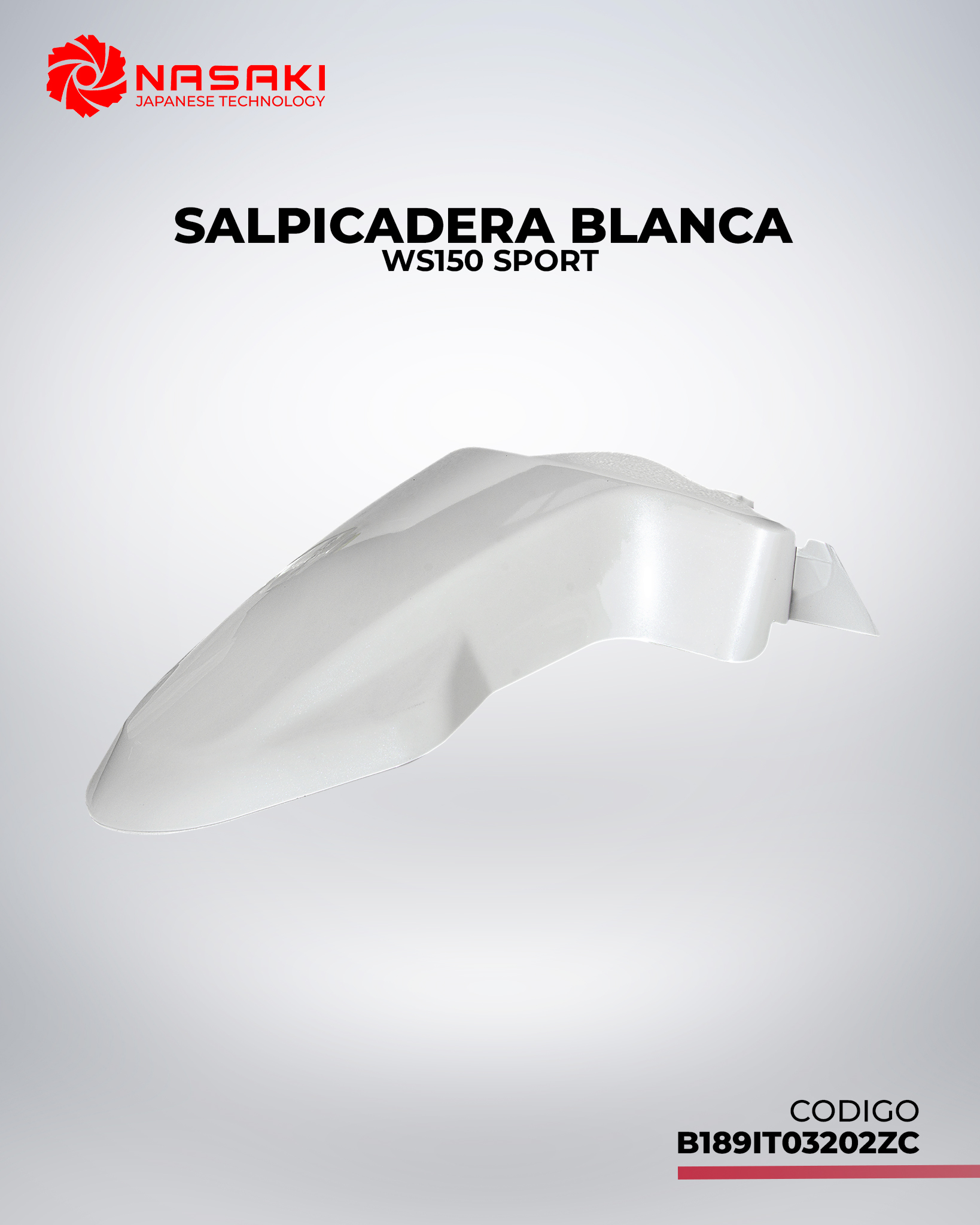 SALPICADERA BLANCA WS150 SPORT