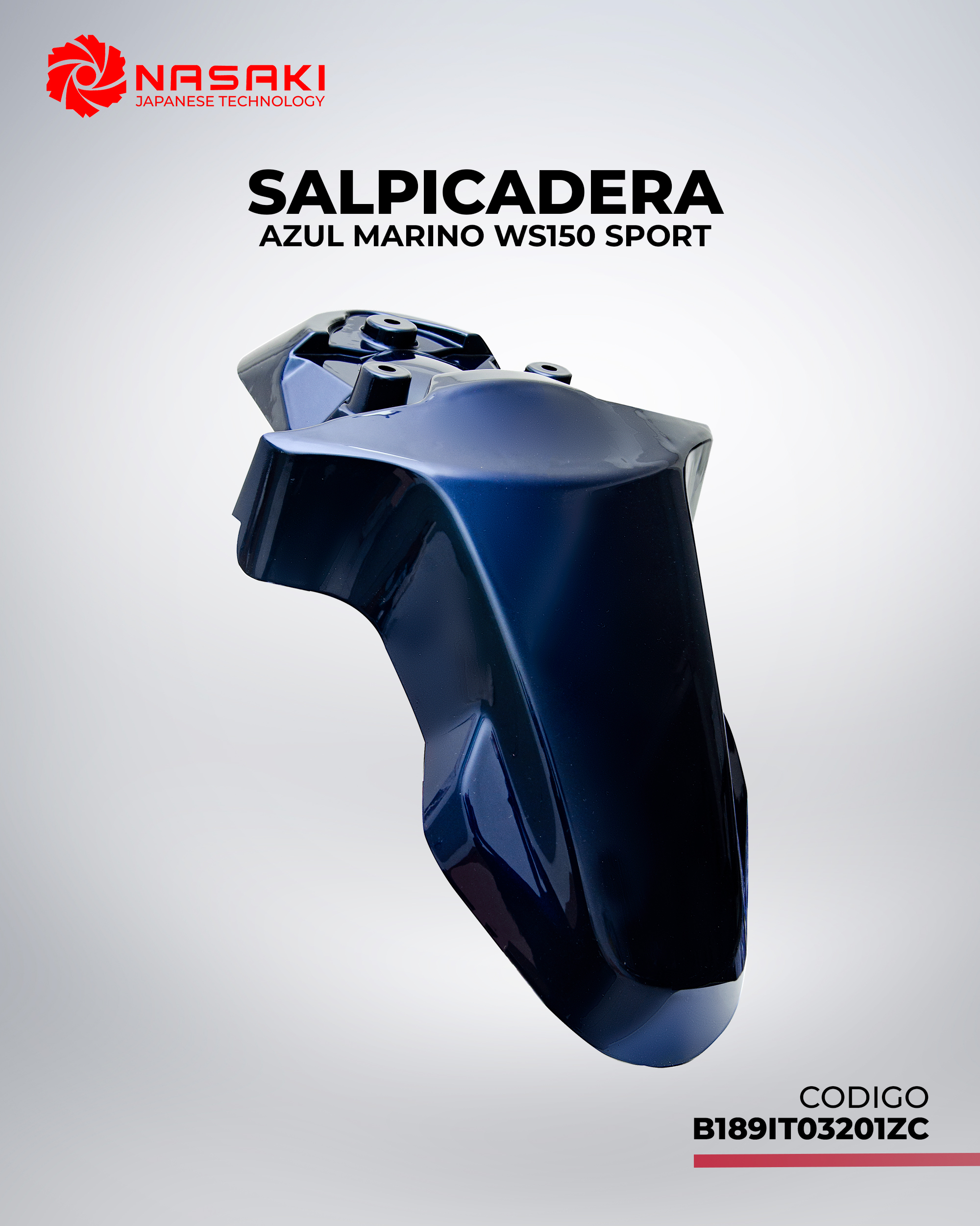 SALPICADERA AZUL MARINO WS150 SPORT