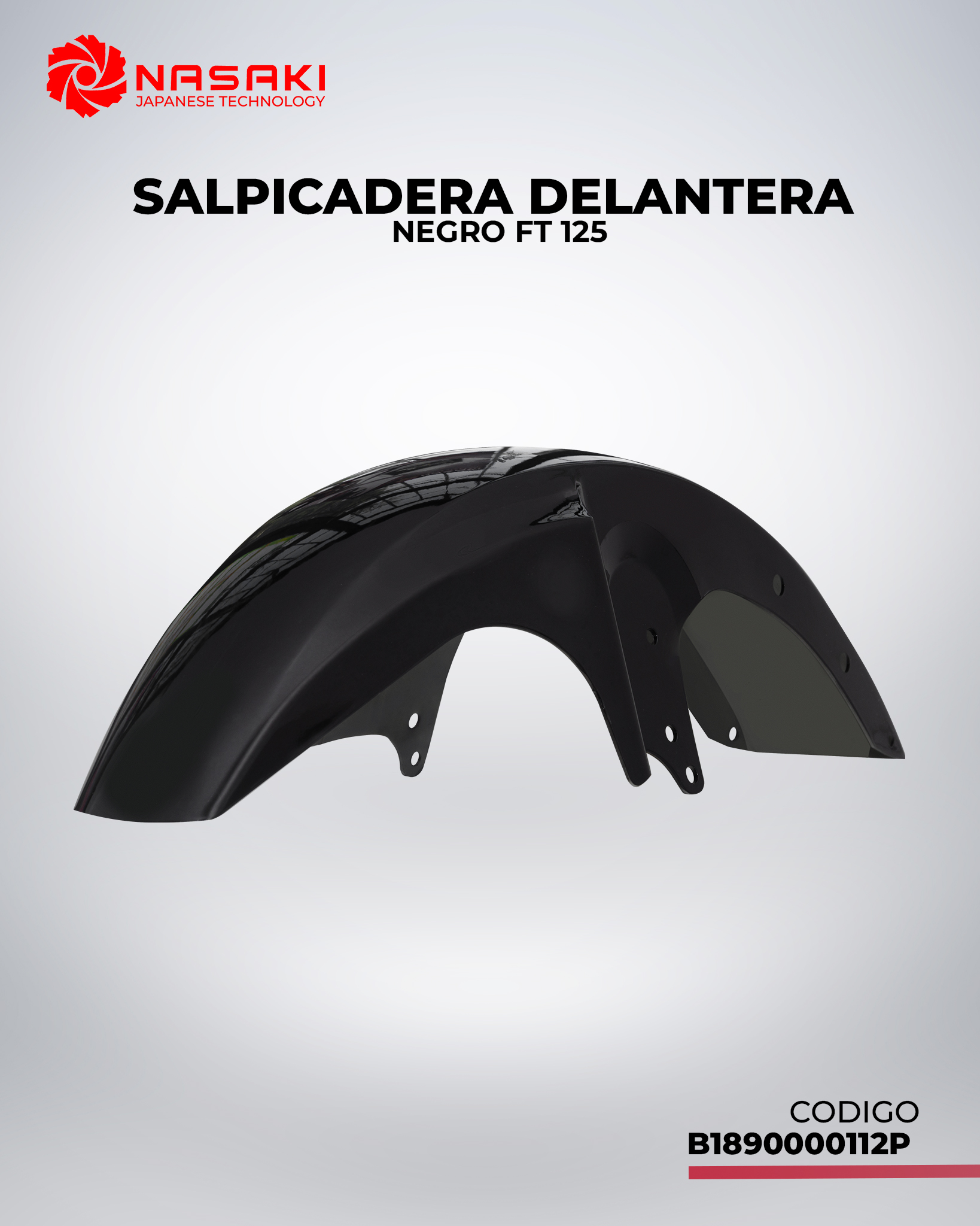 SALPICADERA DELANTERA NEGRO FT125