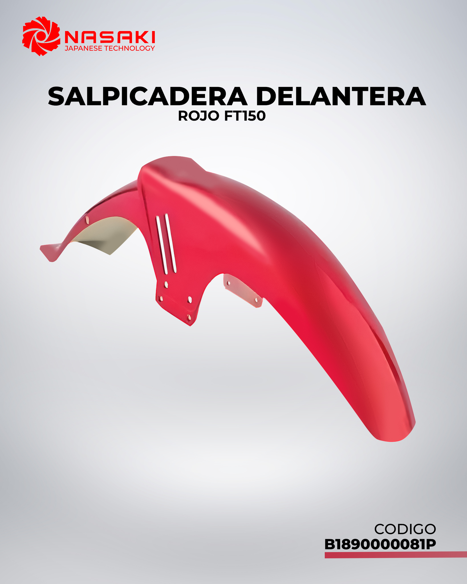 SALPICADERA DELANTERA ROJO  FT150