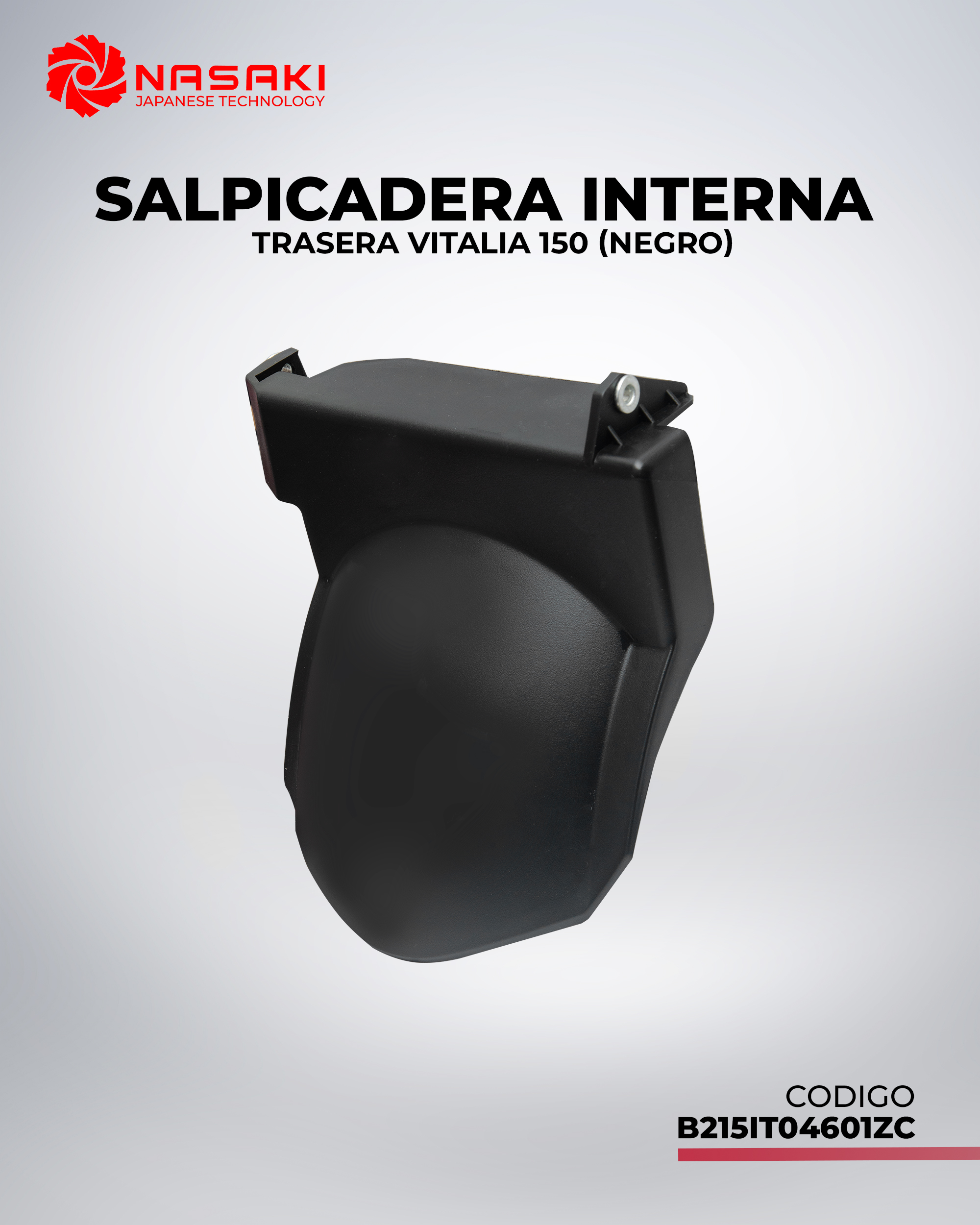 SALPICADERA INT TRAS NEGRO VITALIA 150