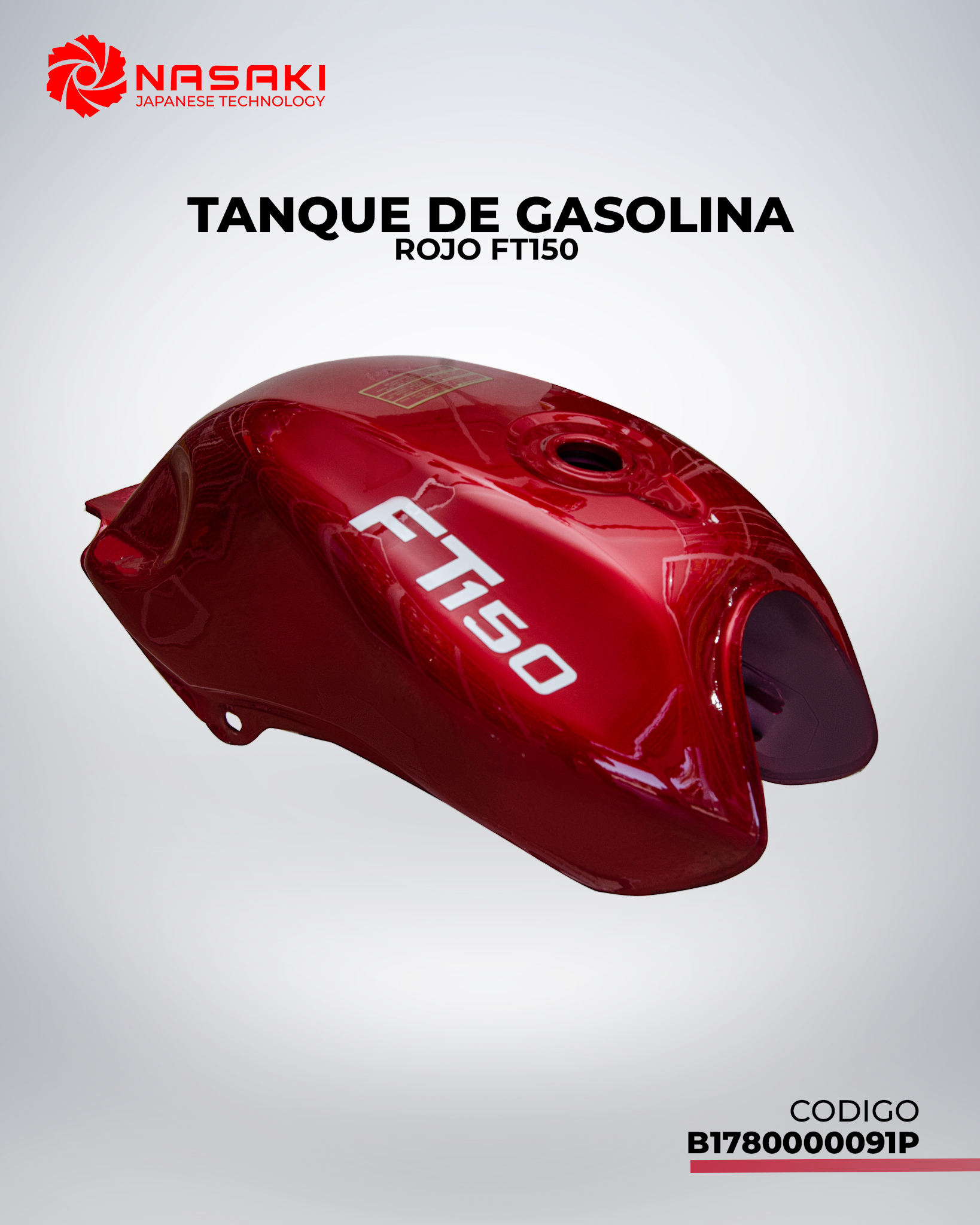 TANQUE DE GASOLINA ROJO FT150