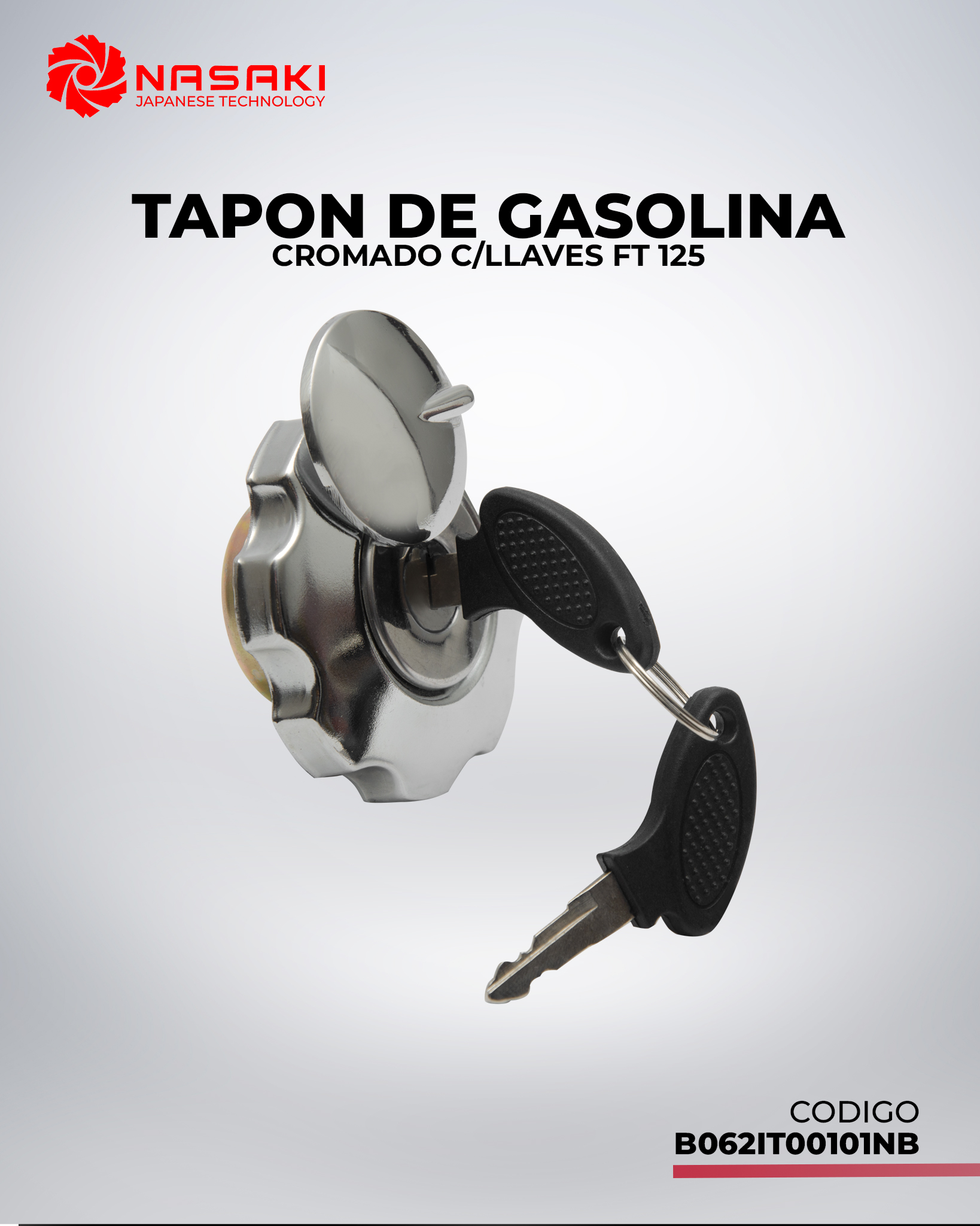 TAPON  DE GASOLINA CROMADO C/LLAVES FT 125