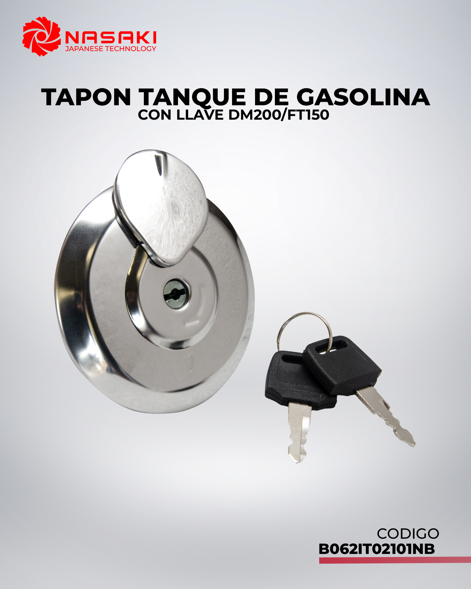TAPON DE TANQUE DE GASOLINA CON LLAVE DM200/FT150