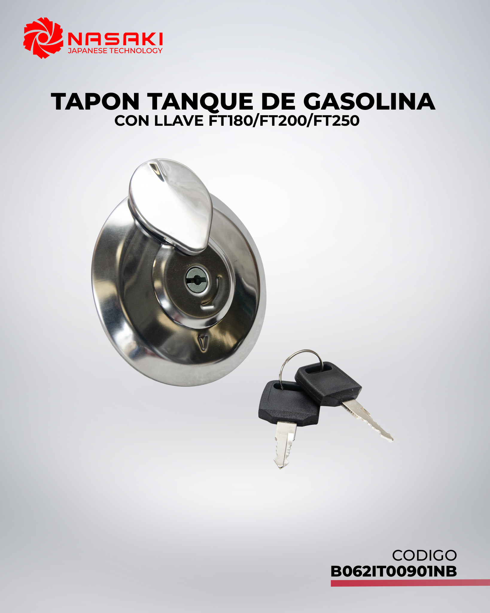 TAPON TANQUE DE GASOLINA CON LLAVE FT180/FT200/FT250