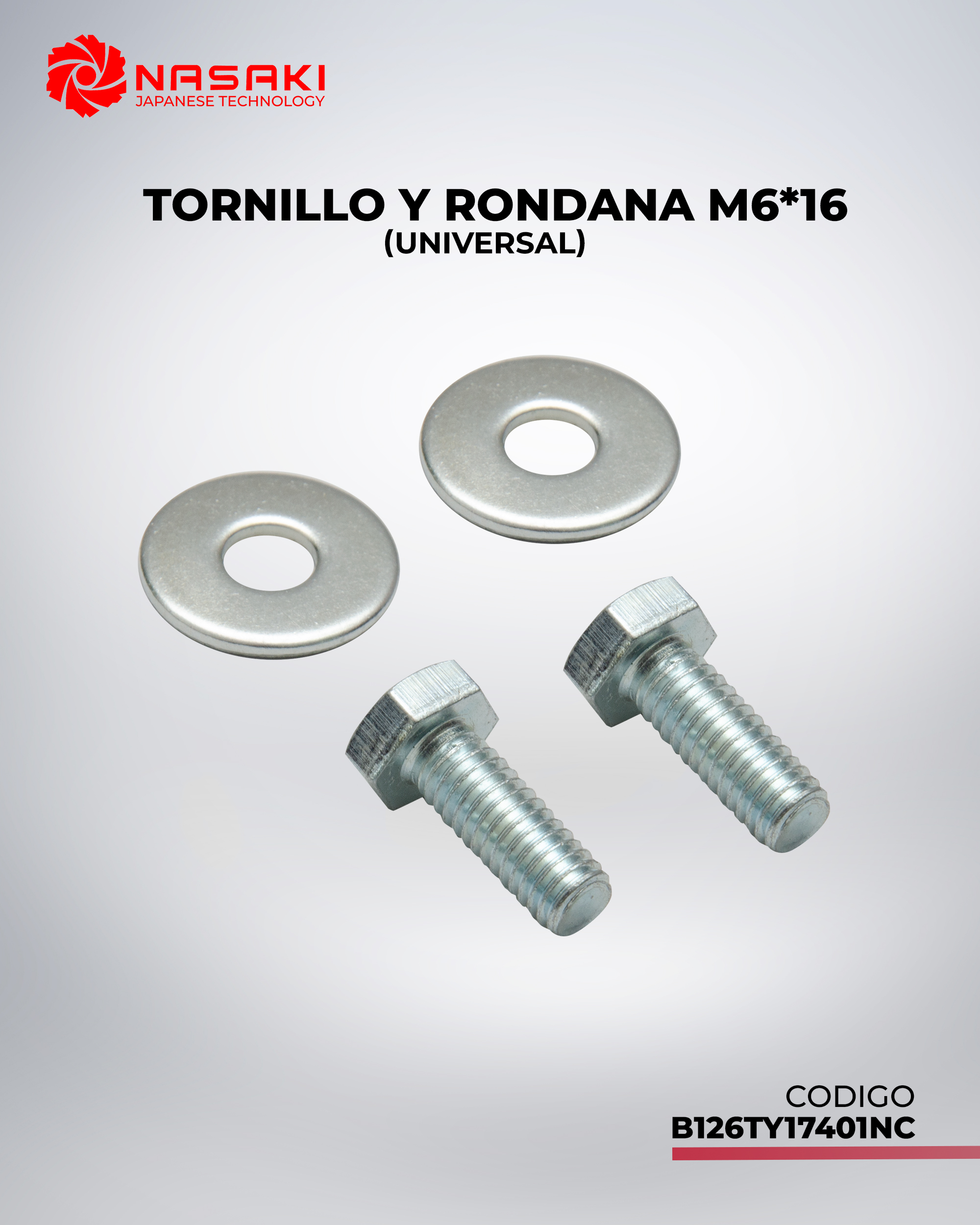 TORNILLO Y RONDANA M6*16
