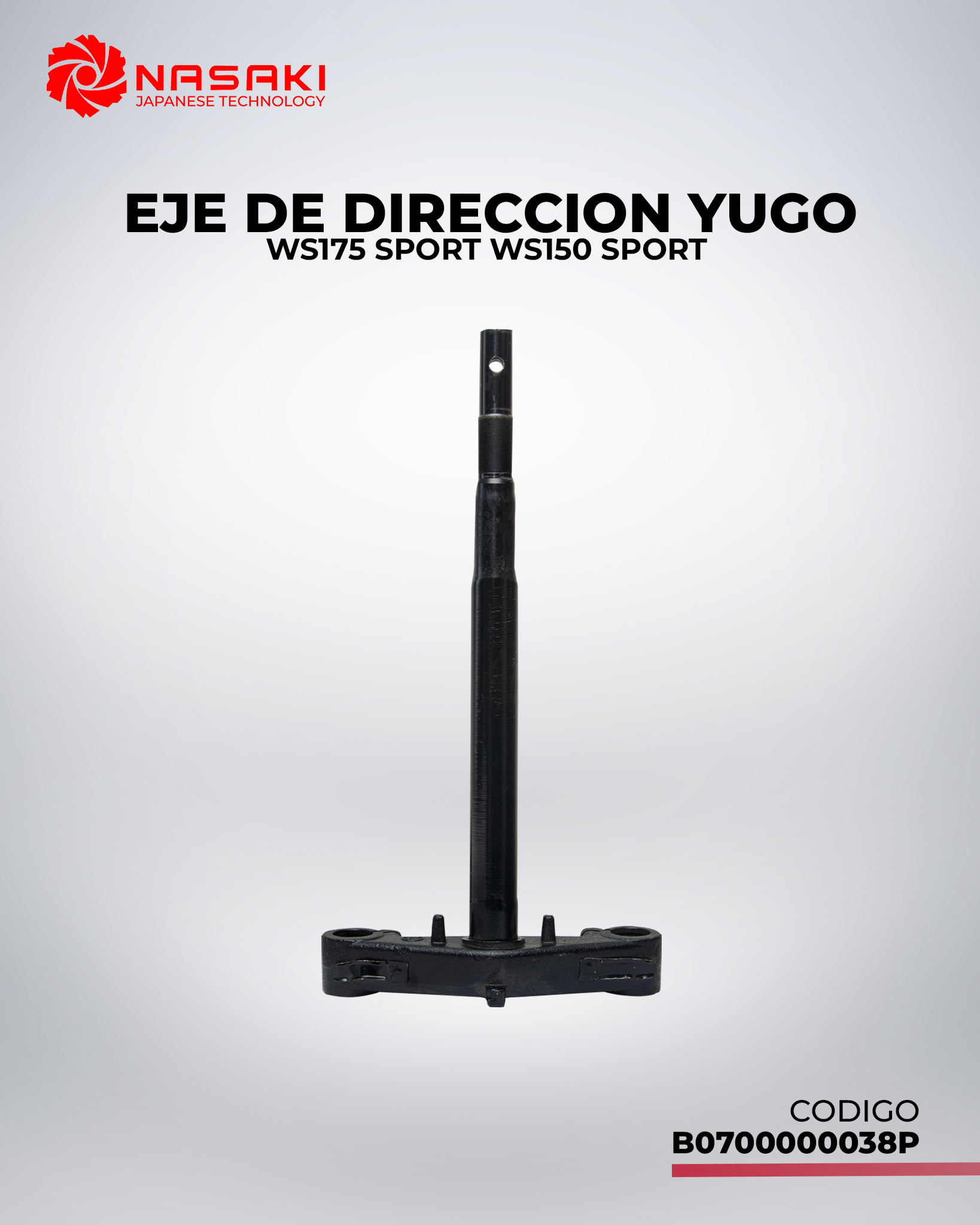 YUGO TELESCOPIO EJE DE DIRECCION  WS175 SPORT WS150 SPORT